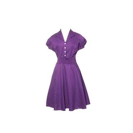 Retro 1950s Vintage Polka Dot Housewife Collar Swing Dress, Purple (3XL) W13A - Walmart.com