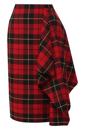 Женская красного шерстяная юбка в клетку MICHAEL KORS COLLECTION — купить за 79050 руб. в интернет-магазине ЦУМ, арт. MKWL107A/KL517