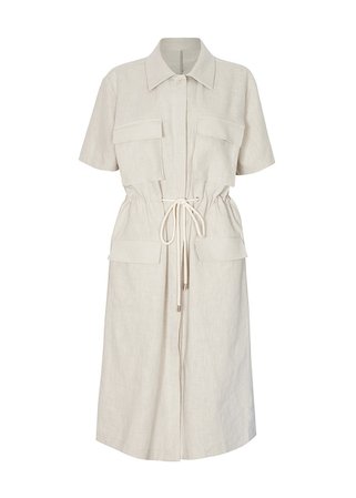 Rope Tie Linen Pocket Dress- Wheat – The Frankie Shop