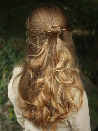Open-circle-hair-slide-silver-hair-clip-hammered-brass-hair-barrette-minimalist-rustic-copper-hair-a.jpeg (570×760)