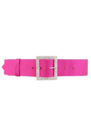 Accessories : 'Charme' Wide Pink Satin Crystal Belt