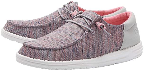 Amazon.com | Hey Dude Women's Wendy Sox Funk Grey Pink, Size 7 | Loafers & Slip-Ons
