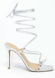 silver heels lace up - Google Search