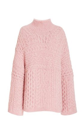 Raw Cable-Knit Oversized Wool-Blend Sweater By Nanushka | Moda Operandi