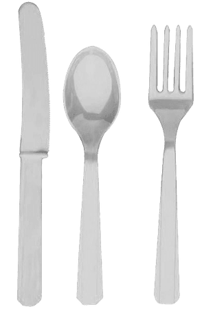 plastic knife fork spoon set png