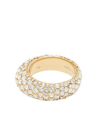 Amina Muaddi Cameron crystal-embellished Ring - Farfetch
