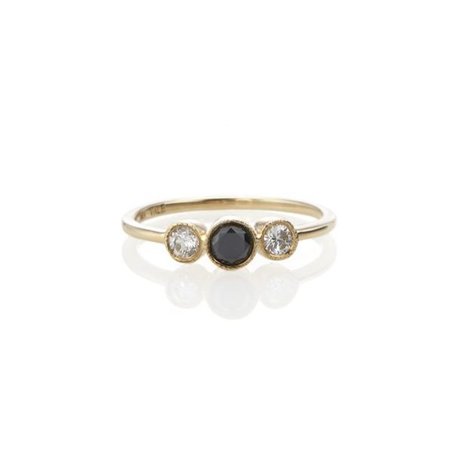 Othello Ring With Black & White Diamonds - Vale Jewelry