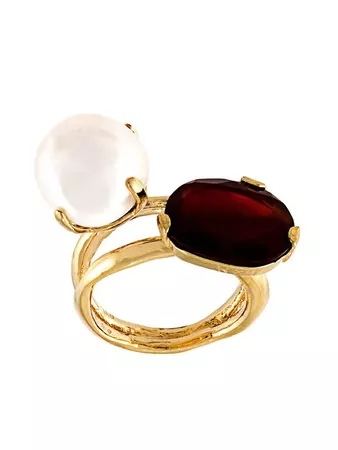 Wouters & Hendrix My Favourite Red Agate And Pearl Ring