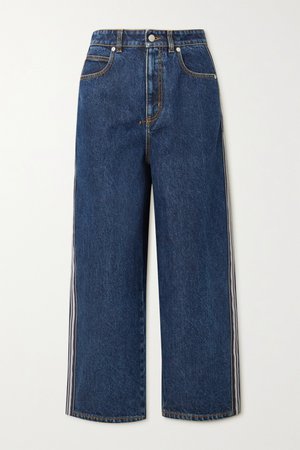 Blue Striped high-rise wide-leg jeans | Alexander McQueen | NET-A-PORTER