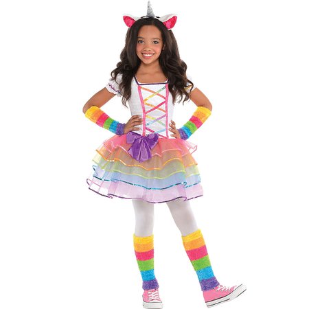 Girls Rainbow Unicorn Costume | Party City