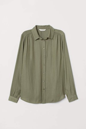 Long-sleeved Blouse - Green