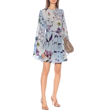 Stella McCartney - Floral silk minidress | Mytheresa