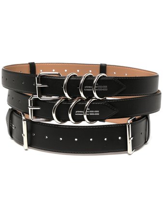 Shop Rokh layered triple leather belt with Express Delivery - FARFETCH