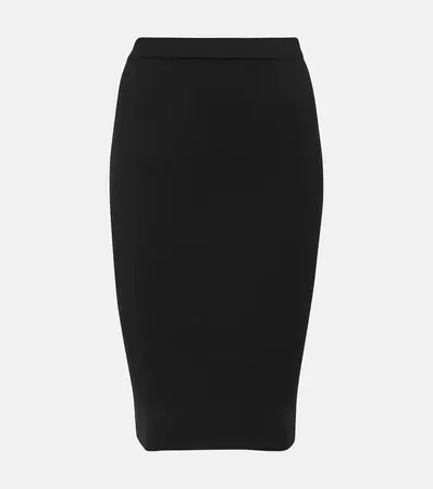 Wool Blend Pencil Skirt in Black - Saint Laurent | Mytheresa