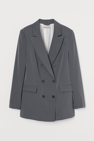 Double-breasted jacket - Dark grey-green - Ladies | H&M GB
