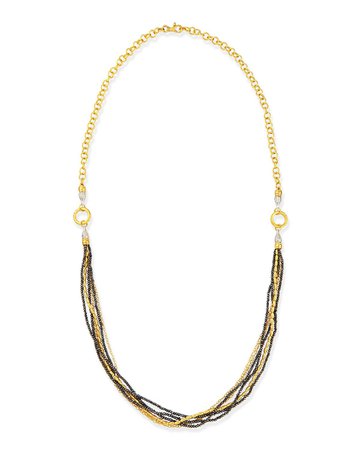 Gurhan Sultan Collection 32" Multi-Strand Gold & Black Diamond Necklace