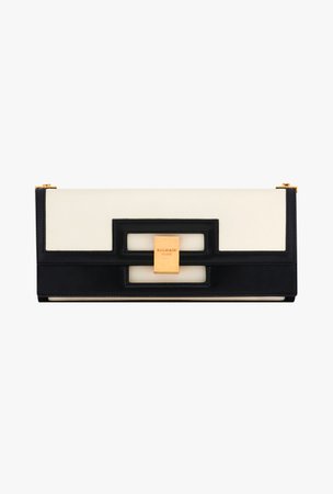 Balmain, Oversized black and white leather 1945 clutch bag