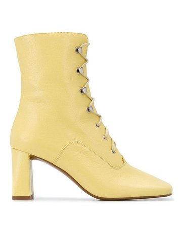 By FAR Lace-up Ankle Boots - Yellow | Garmentory