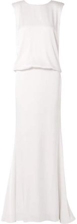 Ava Lace-trimmed Satin-crepe Gown - Ivory
