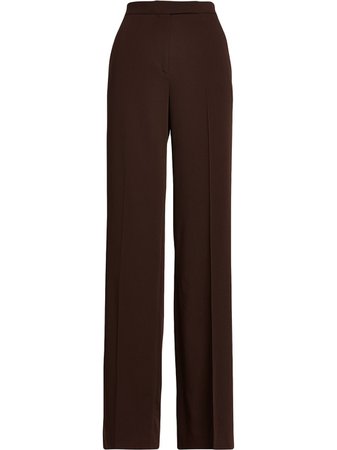 Shop brown Ralph Lauren Collection high-waisted straight-leg trousers with Express Delivery - Farfetch