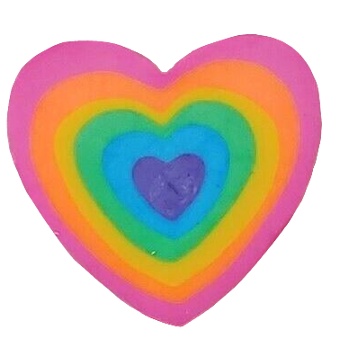 lisa frank rainbow heart eraser