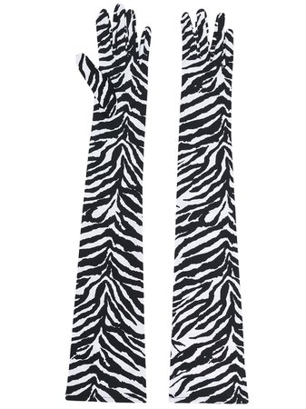 MM6 Maison Margiela zebra-pattern Longline Gloves - Farfetch