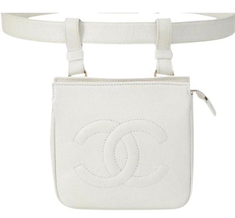 white Chanel fanny pack