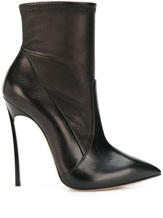 Shop black Casadei stiletto heel pointed toe boots with Express Delivery - Farfetch