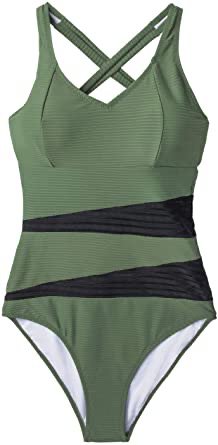 green one piece bathing suit swimsuit