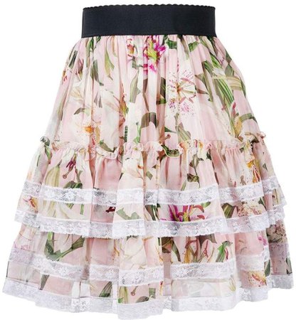 floral tiered skirt