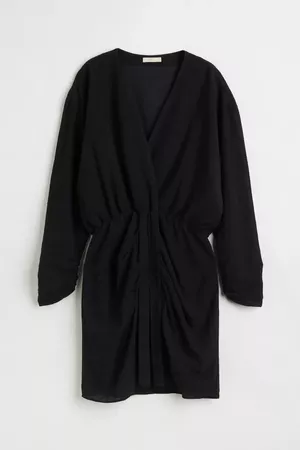 V-neck Mini Dress - Black - Ladies | H&M US