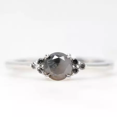 Imogene Ring with a 0.70 Carat Dark Misty Gray Round Diamond and Dark – Midwinter Co. Alternative Bridal Rings and Modern Fine Jewelry