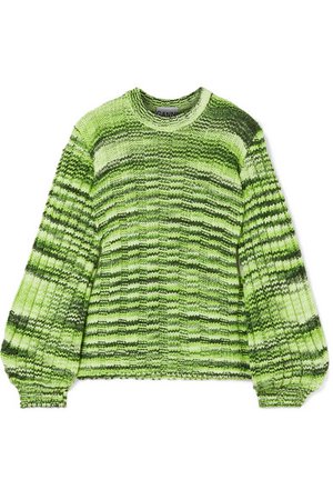 GANNI | Neon mélange ribbed-knit sweater | NET-A-PORTER.COM