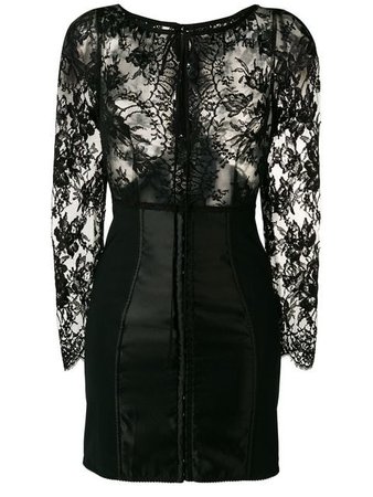 Dolce & Gabbana Floral Lace Fitted Dress - Farfetch