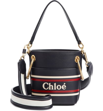 Chloé Small Roy Leather Bucket Bag Black
