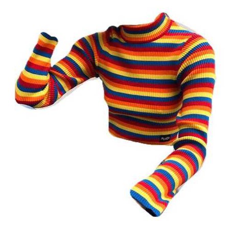 rainbow striped sweater