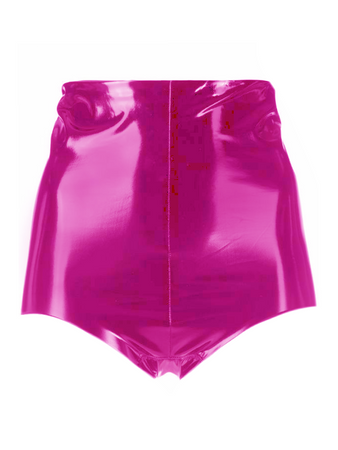 pink latex shorts