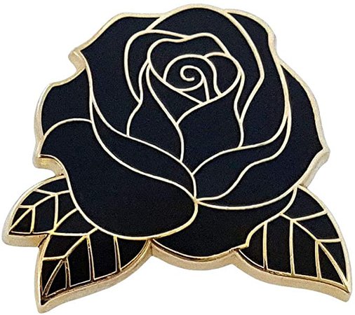 Amazon.com: Pinsanity Black Rose Enamel Lapel Pin : Clothing, Shoes & Jewelry