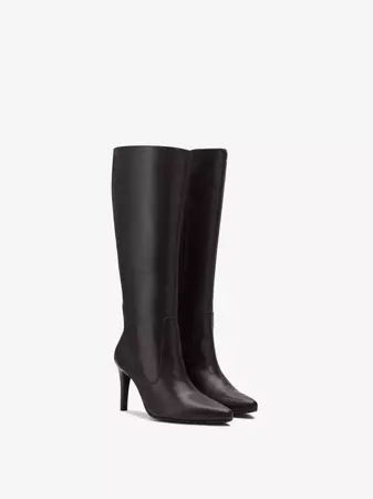 Freya Knee High Boots in Black Leather – DuoBoots