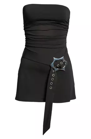 Miaou Alisha Strapless Belted Stretch Jersey Minidress | Nordstrom