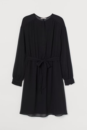 Chiffon Dress - Black