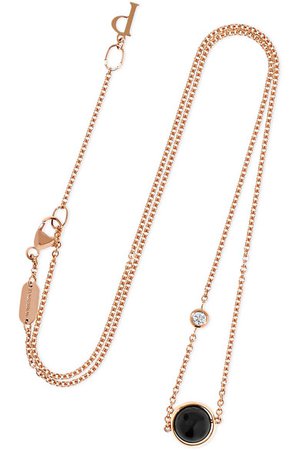 Piaget | Possession 18-karat rose gold, onyx and diamond necklace | NET-A-PORTER.COM