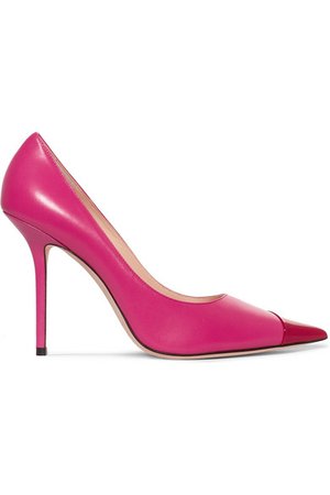 Jimmy Choo | Love 100 two-tone matte and patent-leather pumps | NET-A-PORTER.COM