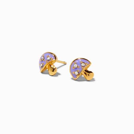 18K Gold Plated Lavender Mushroom Stud Earrings | Claire's
