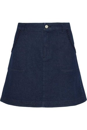 CHLOÉ Embroidered Denim Mini Skirt