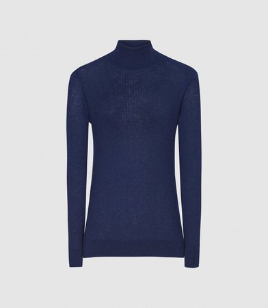 Sophie Blue Knitted Roll Neck – REISS