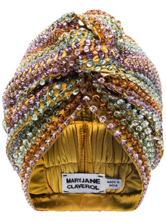 MaryJane Claverol Malibu Beaded Sequin Turban - Farfetch