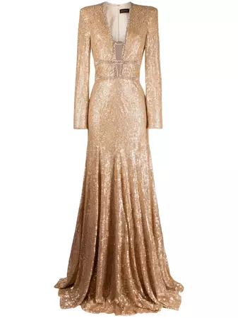Jenny Packham Celestia Sequined Gown - Farfetch