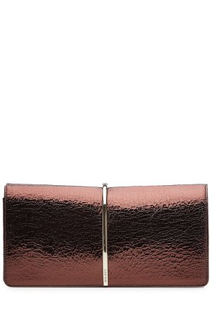 Textured Leather Clutch Gr. One Size
