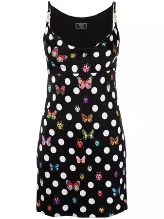 Versace x Dua Lipa Butterflies & Ladybugs Polka Dot-print Minidress - Farfetch